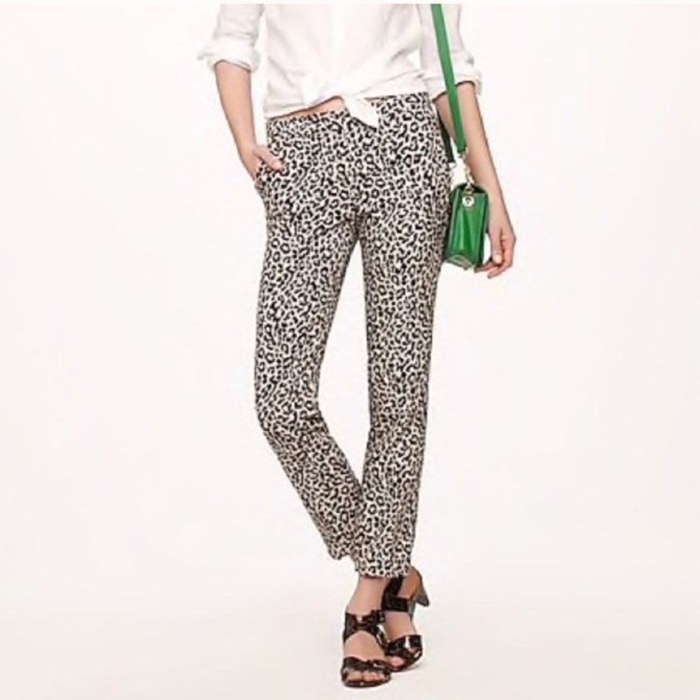 J. Crew Linen Café Capri in Safari Cat